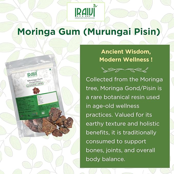 IRAIVI Premium Moringa Gum | Murungai Pisin | Shigru Gond | Muringa Gond | Pure & Natural by Iraivi Organics - Iraivi Herbals