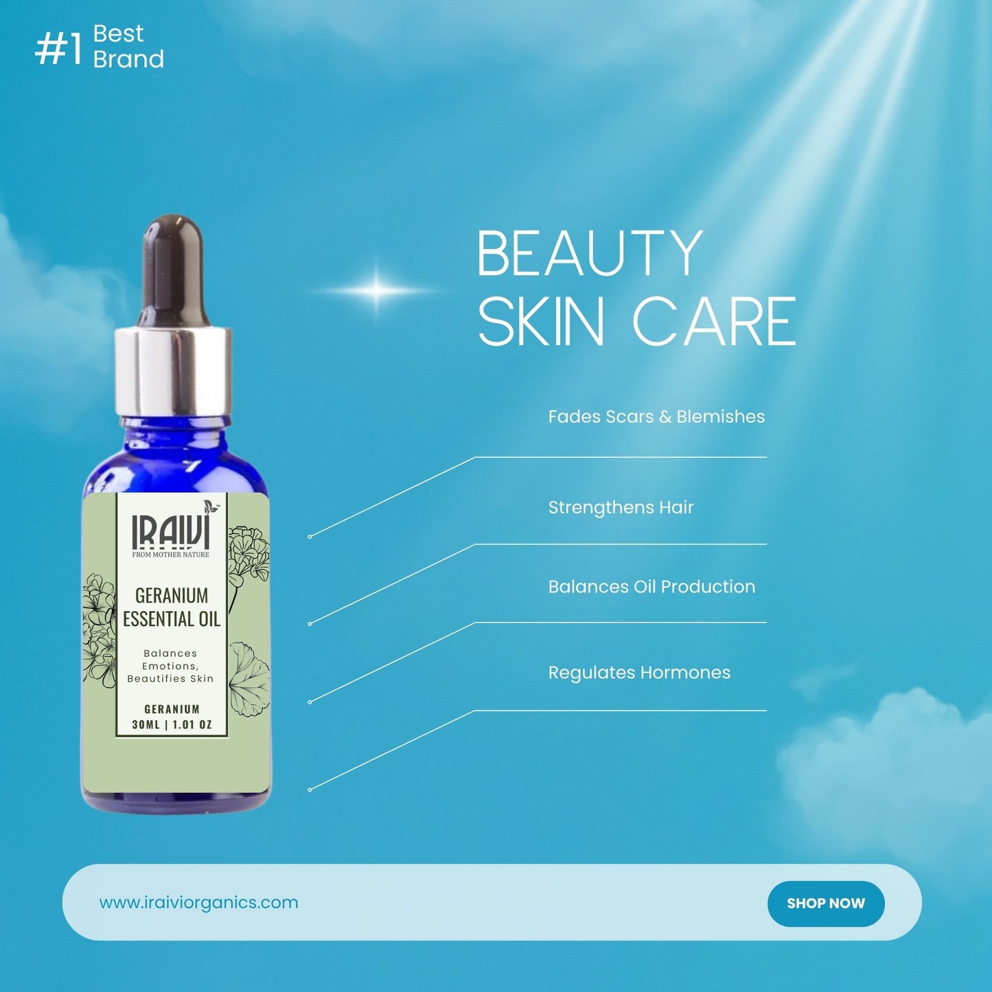 Geranium Essential Oil Bottle – Iraivi Organics Pure Essential Oil