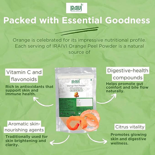 Iraivi Premium Orange Peel Powder 100g – Natural Skin Brightening & Exfoliating Face Pack Ingredient