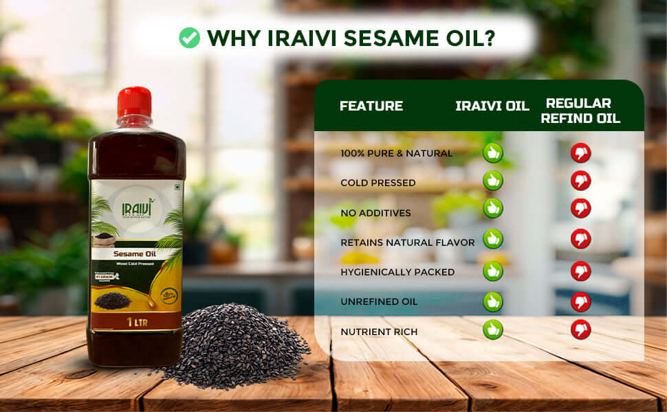 Healthy cooking with wood pressed gingelly oil