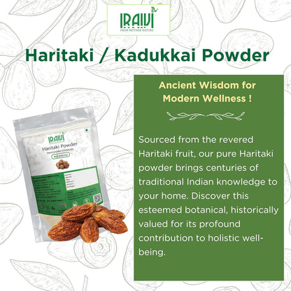 IRAIVI Premium Haritaki Powder | Kadukkai | Harad | 100% Pure & Natural Superfood for Digestive Health, Detox & Gut Wellness | Daily Immunity & Cleansing Support - Iraivi Herbals