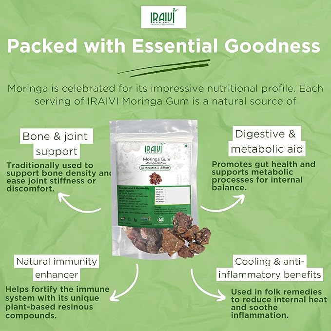 IRAIVI Premium Moringa Gum | Murungai Pisin | Shigru Gond | Muringa Gond | Pure & Natural by Iraivi Organics - Iraivi Herbals