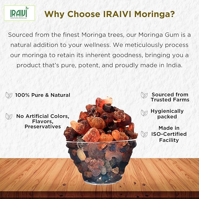 IRAIVI Premium Moringa Gum | Murungai Pisin | Shigru Gond | Muringa Gond | Pure & Natural by Iraivi Organics - Iraivi Herbals