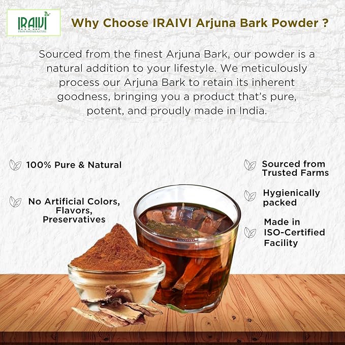 Arjuna Bark Powder 100g – Herbal Heart Supplement by Iraivi