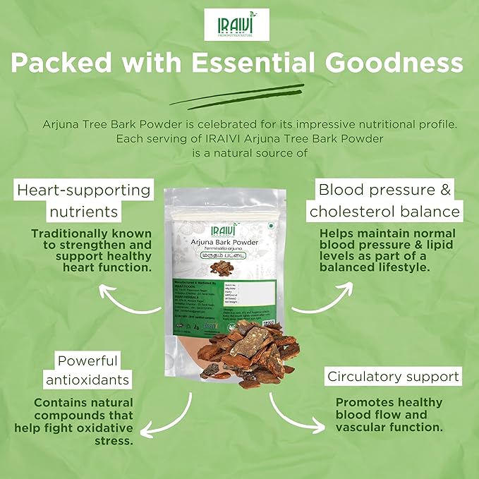 Arjuna Bark Powder 100g – Herbal Heart Supplement by Iraivi