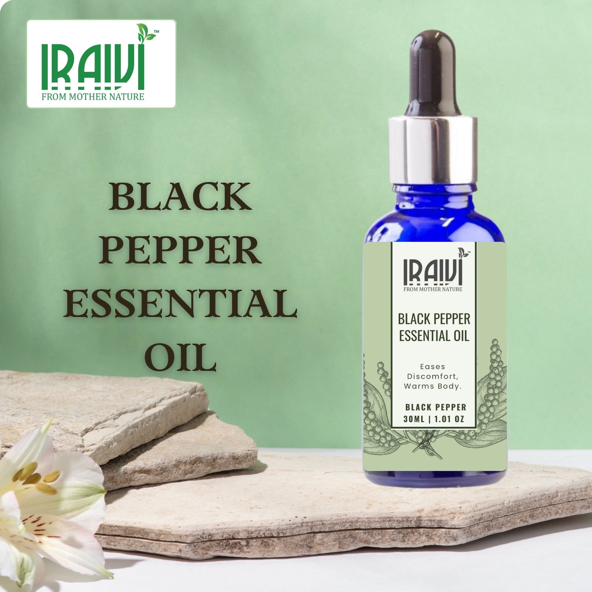 Black Pepper Essential Oil Bottle – Iraivi Organics Pure Essential Oil