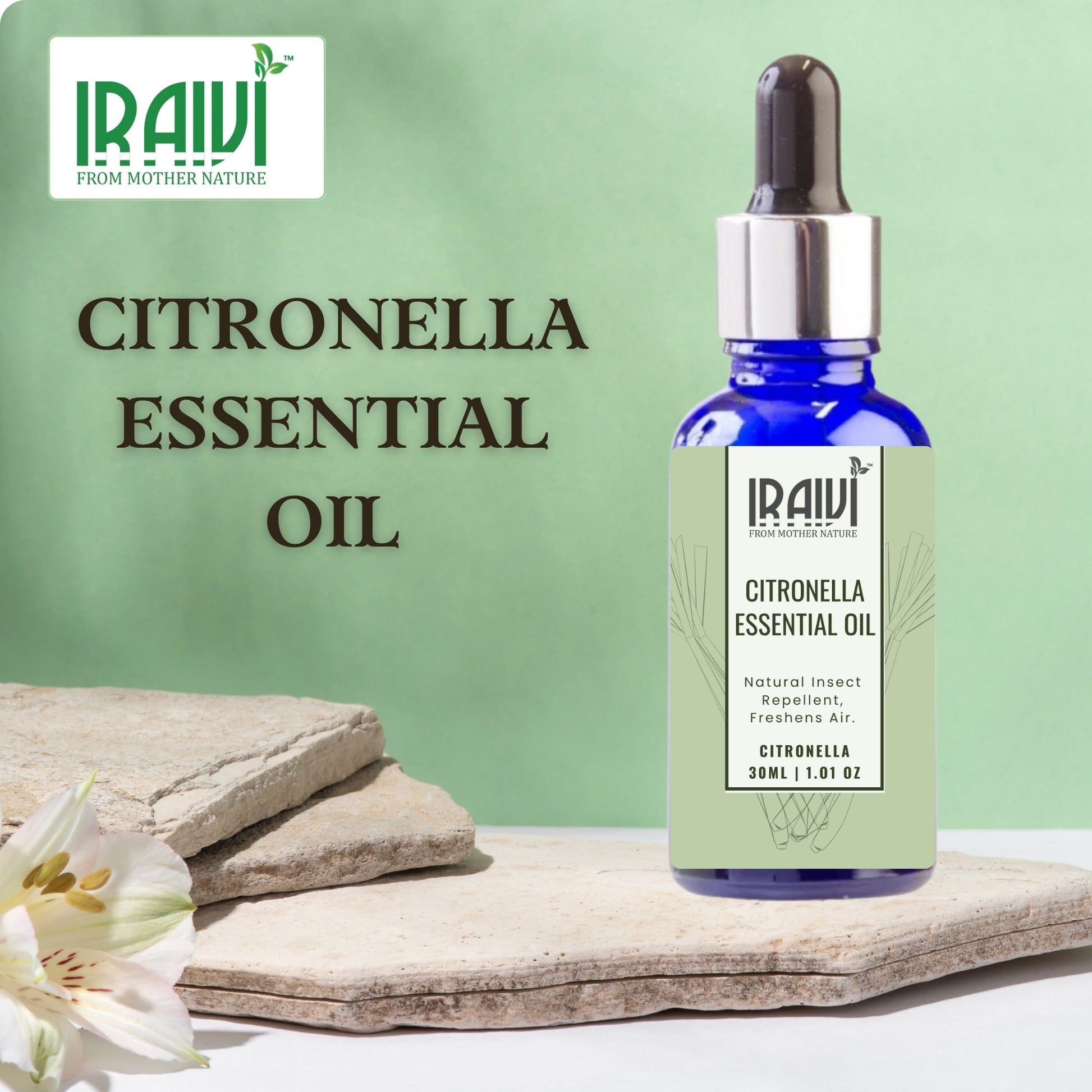 Citronella Essential Oil Bottle – Iraivi Organics Pure Essential Oil