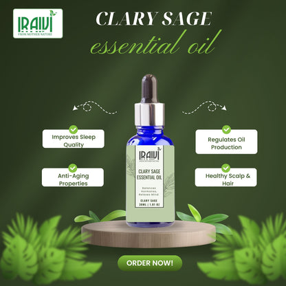 Clary Sage Essential Oil Bottle – Iraivi Organics Pure Essential Oil