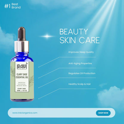 Clary Sage Essential Oil Bottle – Iraivi Organics Pure Essential Oil