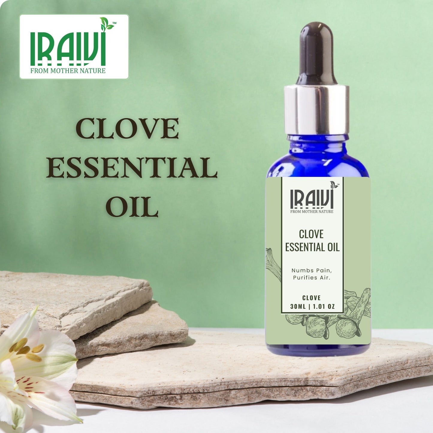 Clove Essential Oil Bottle – Iraivi Organics Pure Essential Oil