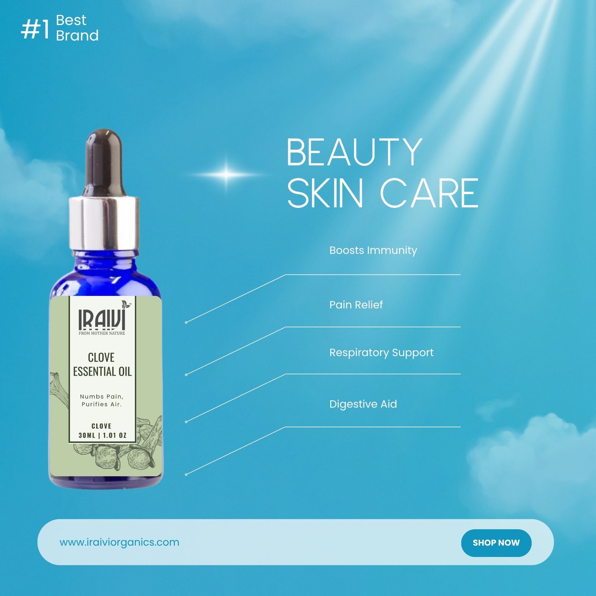 Clove Essential Oil Bottle – Iraivi Organics Pure Essential Oil