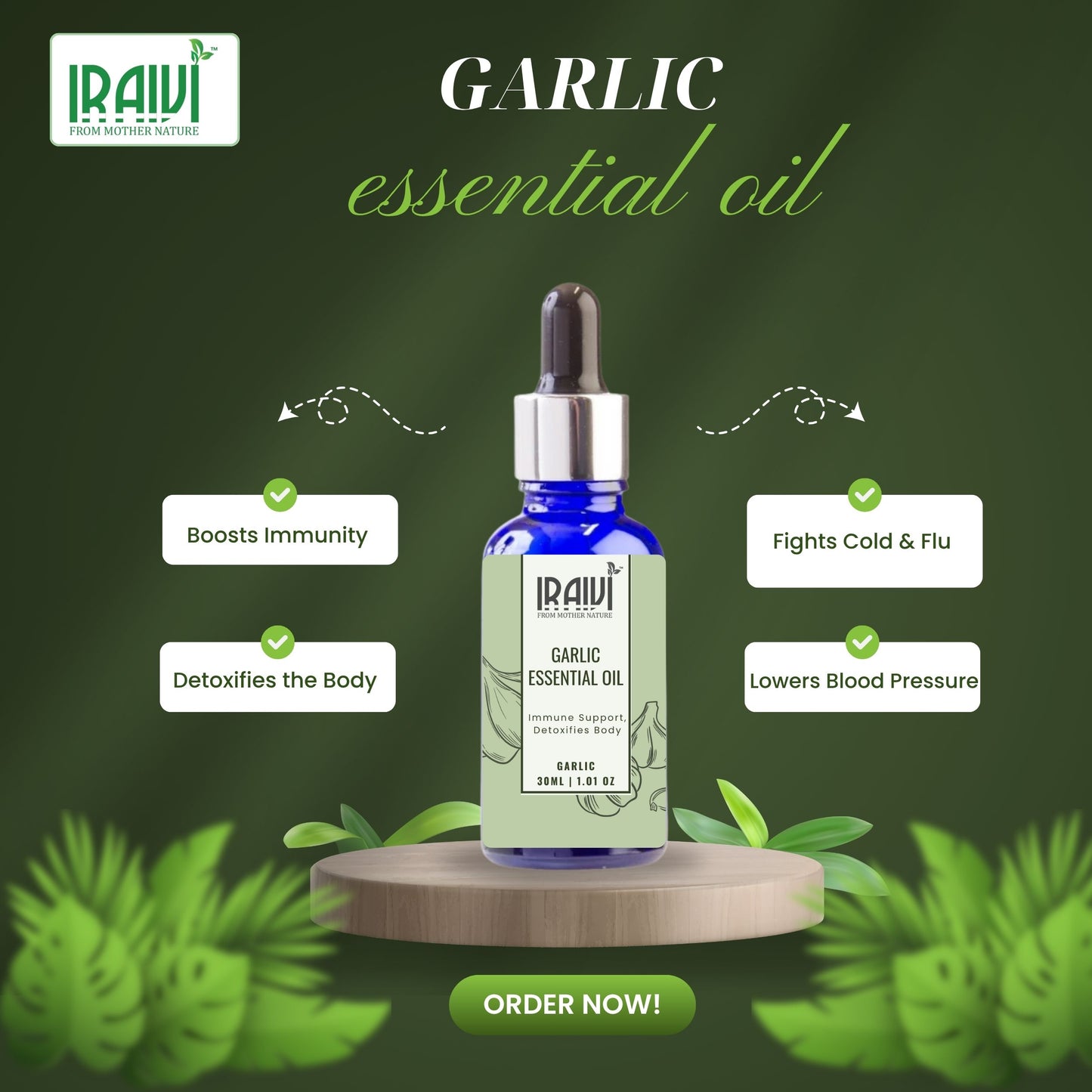 Garlic Essential Oil Bottle – Iraivi Organics Pure Essential Oil