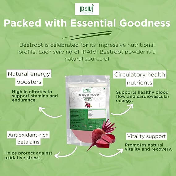 Iraivi Premium Beetroot Powder 100g – Pure Chukandar for Skin, Hair, and Energy Boost
