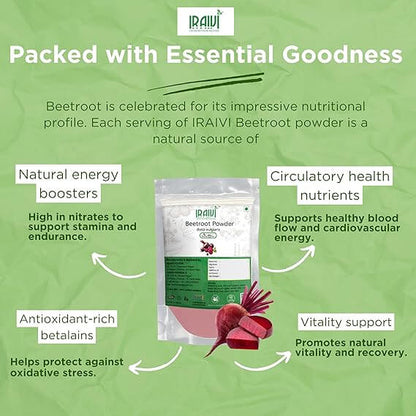 Iraivi Premium Beetroot Powder 100g – Pure Chukandar for Skin, Hair, and Energy Boost
