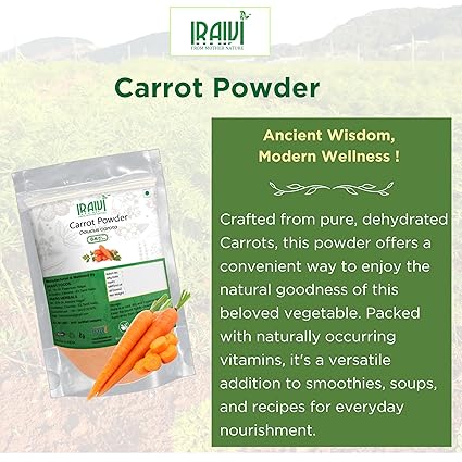 Iraivi Premium Carrot Powder 100g – Gajar with Beta-Carotene for Skin Glow & Eye Health
