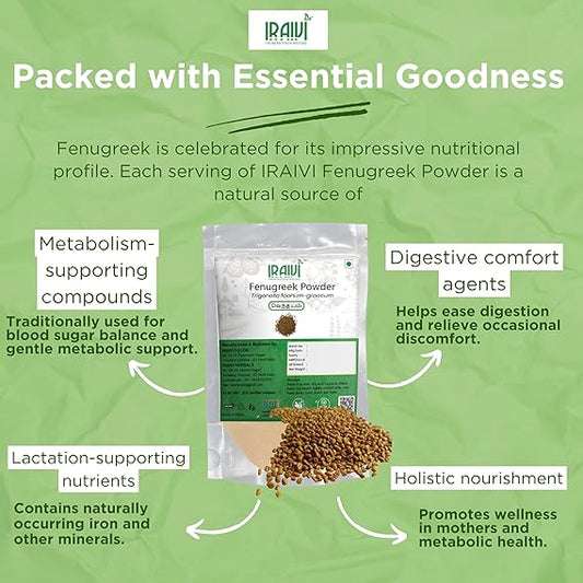 Iraivi Premium Fenugreek Powder 100g – Methi Vendayam for Digestion, Hair & Cooking
