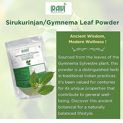Iraivi Premium Gymnema Leaf Powder 100g – Sirukurinjan Gurmar for Blood Sugar & Weight Management
