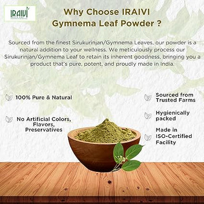Iraivi Premium Gymnema Leaf Powder 100g – Sirukurinjan Gurmar for Blood Sugar & Weight Management

