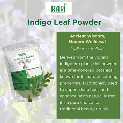 Iraivi Premium Indigo Leaf Powder 100g – Neeli Avuri for Natural Hair Coloring and Shine
