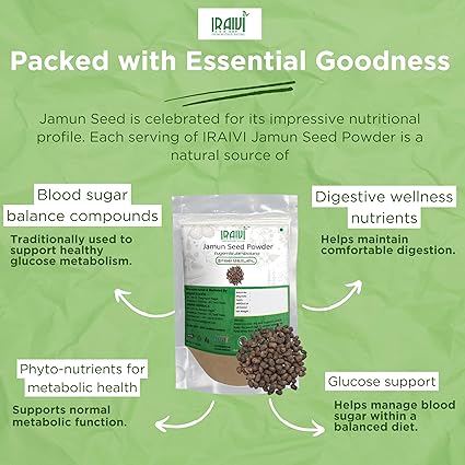 Iraivi Premium Jamun Seed Powder 100g – Naaval Kottai for Blood Sugar & Metabolic Health
