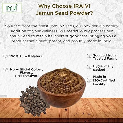 Iraivi Premium Jamun Seed Powder 100g – Naaval Kottai for Blood Sugar & Metabolic Health
