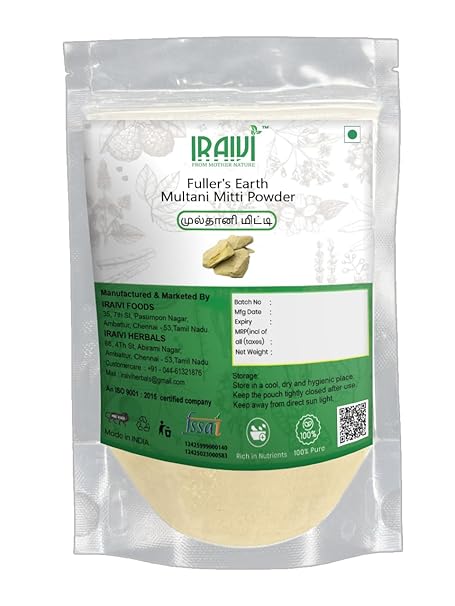 Iraivi Multani Mitti Powder 100g –  Pure Fuller's Earth for Skin Cleansing & Glow
