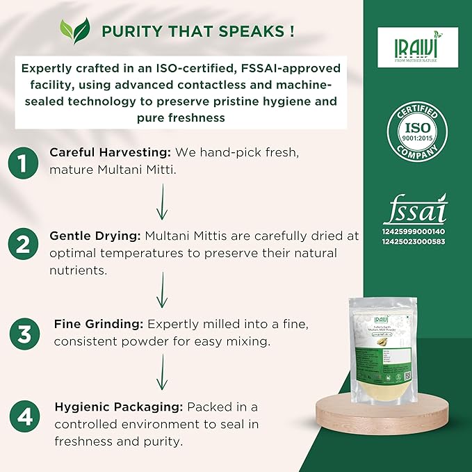 Iraivi Multani Mitti Powder 100g – 100% Pure Fuller's Earth for Skin Cleansing & Glow
