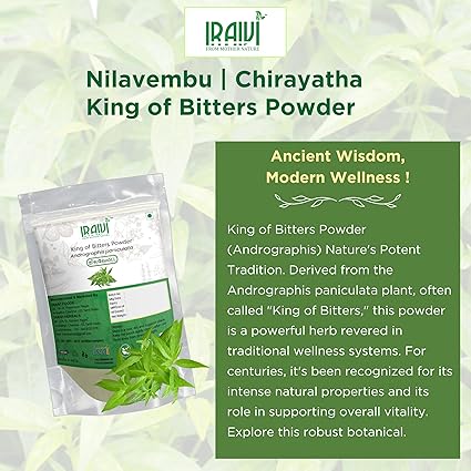 Iraivi Nilavembu Powder 100g – Kalmegh Chirayatha King of Bitters for Immunity & Detox
