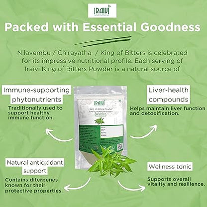 Iraivi Nilavembu Powder 100g – Kalmegh Chirayatha King of Bitters for Immunity & Detox
