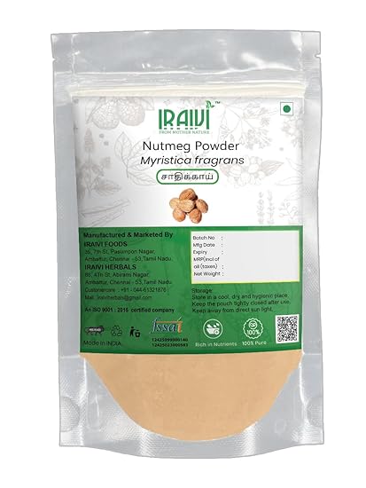 Iraivi Premium Nutmeg Powder 100g – Jaathikkaai Jaiphal for Flavor & Wellness
