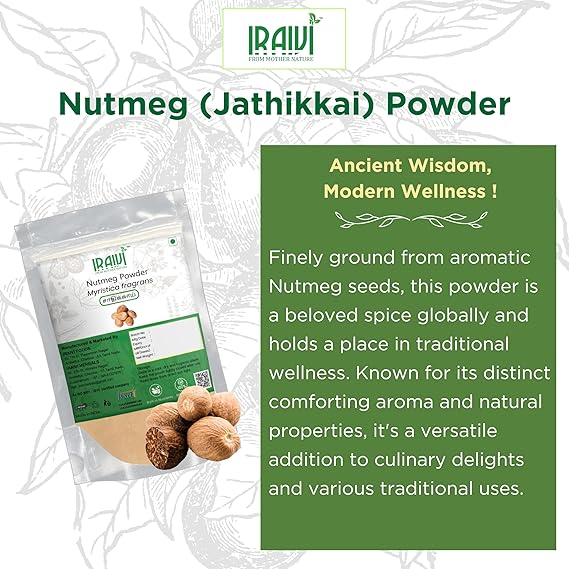 Iraivi Premium Nutmeg Powder 100g – Jaathikkaai Jaiphal for Flavor & Wellness
