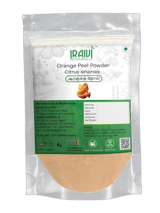 Iraivi Premium Orange Peel Powder 100g – Natural Skin Brightening & Exfoliating Face Pack Ingredient
