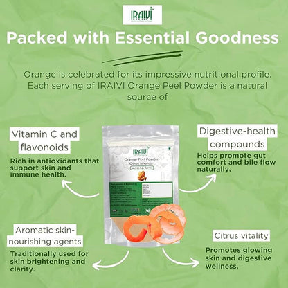 Iraivi Premium Orange Peel Powder 100g – Natural Skin Brightening & Exfoliating Face Pack Ingredient
