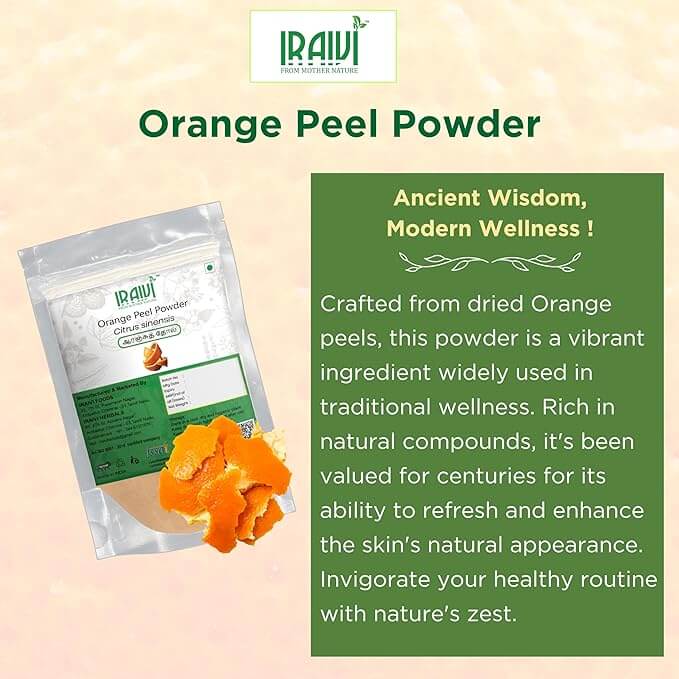 Iraivi Premium Orange Peel Powder 100g – Natural Skin Brightening & Exfoliating Face Pack Ingredient
