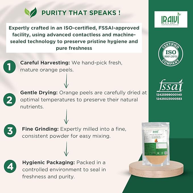 Iraivi Premium Orange Peel Powder 100g – Natural Skin Brightening & Exfoliating Face Pack Ingredient
