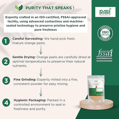 Iraivi Premium Orange Peel Powder 100g – Natural Skin Brightening & Exfoliating Face Pack Ingredient

