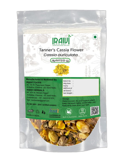 IRAIVI Premium Aavarampoo Flowers 100g –  Natural Sun-Dried Cassia Auriculata Flowers
