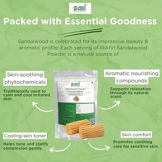 Iraivi Premium Sandalwood Powder 100g – Chandanam for Natural Skin Glow & Traditional Beauty Care
