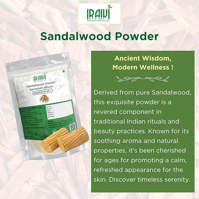 Iraivi Premium Sandalwood Powder 100g – Chandanam for Natural Skin Glow & Traditional Beauty Care
