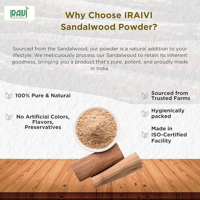 Iraivi Premium Sandalwood Powder 100g – Chandanam for Natural Skin Glow & Traditional Beauty Care
