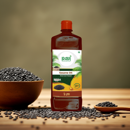 Iraivi Premium Cold Pressed Sesame Oil 1L (Wood Pressed Nallennai) | Iraivi Organics - Iraivi Herbals