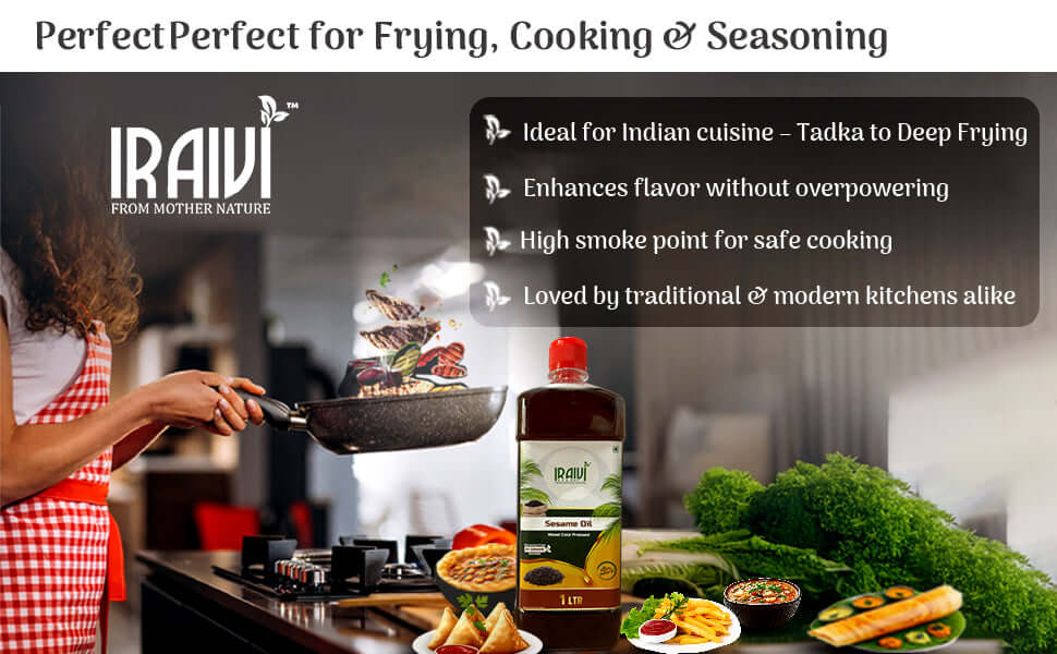 Healthy cooking with wood pressed gingelly oil